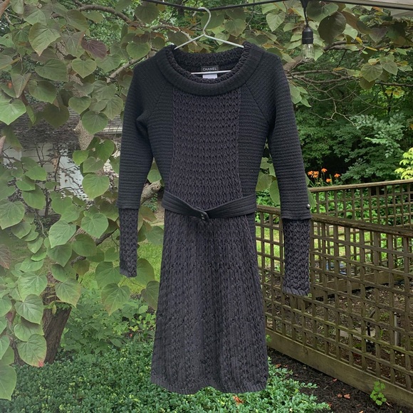 Chanel Belted Wool Dress